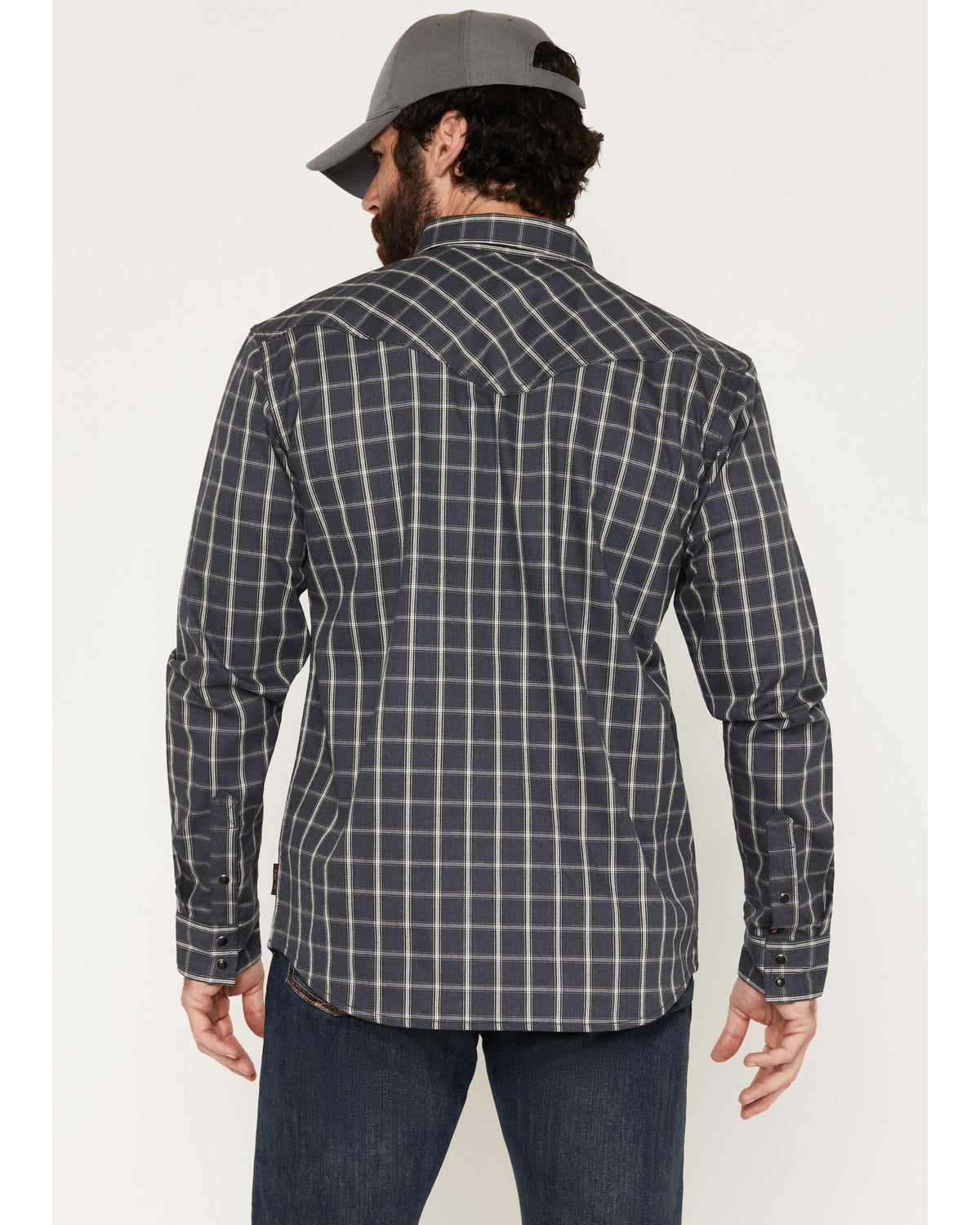 Men's FR Maricopa Plaid Print Long Sleeve Snap Work Shirt