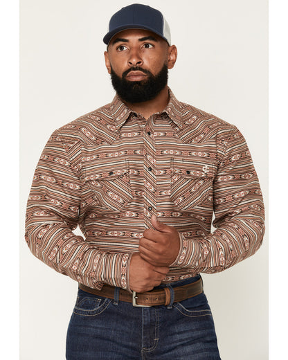 Men's FR Gila Striped Print Long Sleeve Snap Stretch Work S