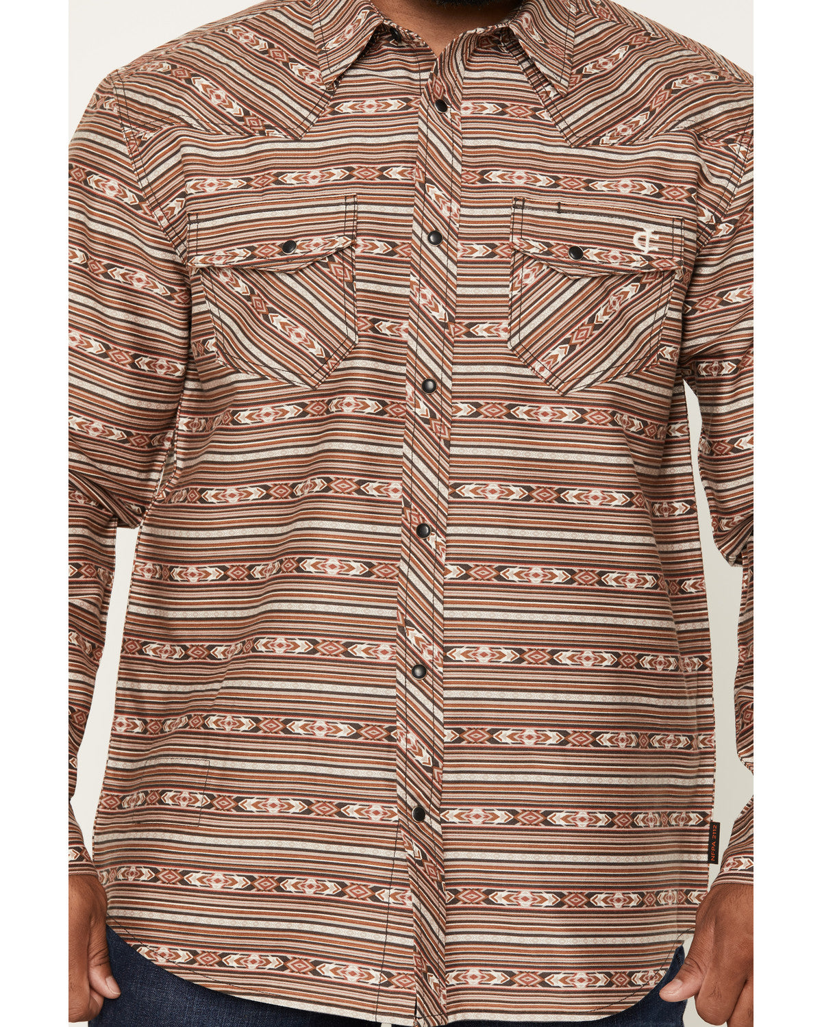 Men's FR Gila Striped Print Long Sleeve Snap Stretch Work S