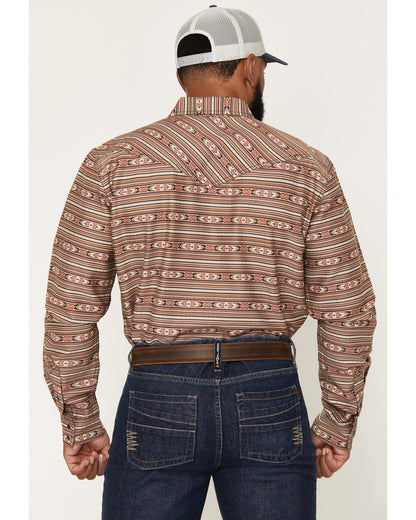 Men's FR Gila Striped Print Long Sleeve Snap Stretch Work S