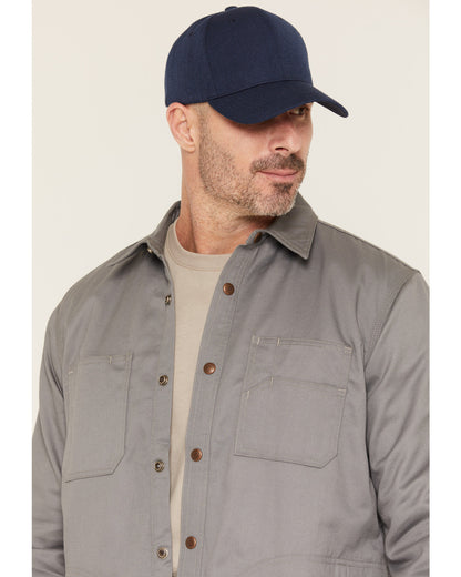 Men's FR Solid Lined Long Sleeve Snap Work Shirt Jacket