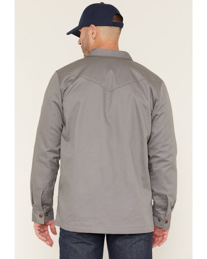 Men's FR Solid Lined Long Sleeve Snap Work Shirt Jacket