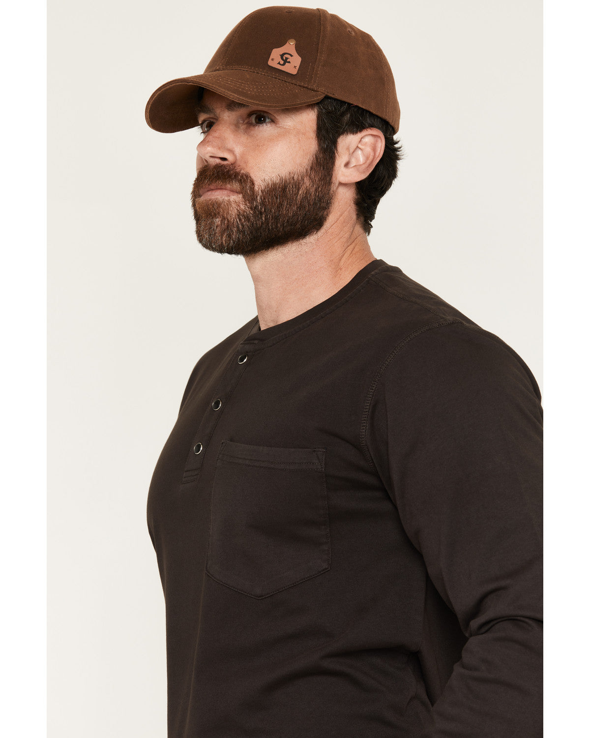 Men's FR Roughneck Solid Long Sleeve Snap Henley Work Shirt