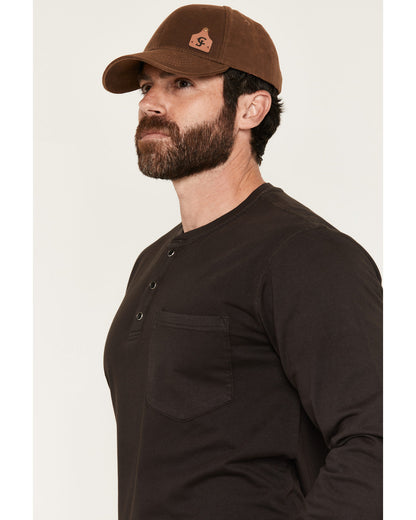 Men's FR Roughneck Solid Long Sleeve Snap Henley Work Shirt