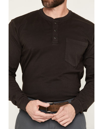 Men's FR Roughneck Solid Long Sleeve Snap Henley Work Shirt