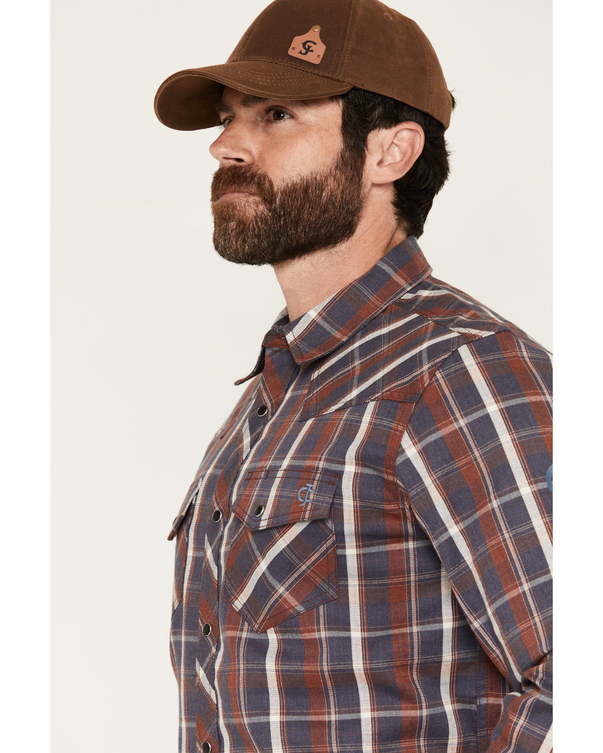Men's FR McGregor Plaid Print Long Sleeve Snap Work Shirt