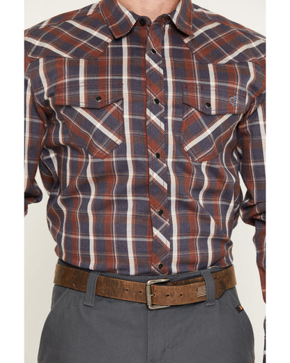 Men's FR McGregor Plaid Print Long Sleeve Snap Work Shirt