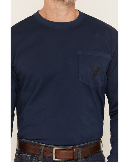Men's FR Pocket Bull Solid Snap Long Sleeve Work Shirt
