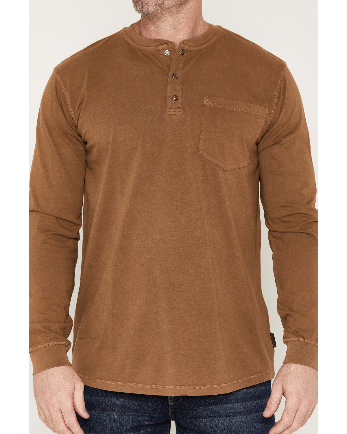 Men's FR Roughneck Solid Long Sleeve Snap Henley Work Shirt