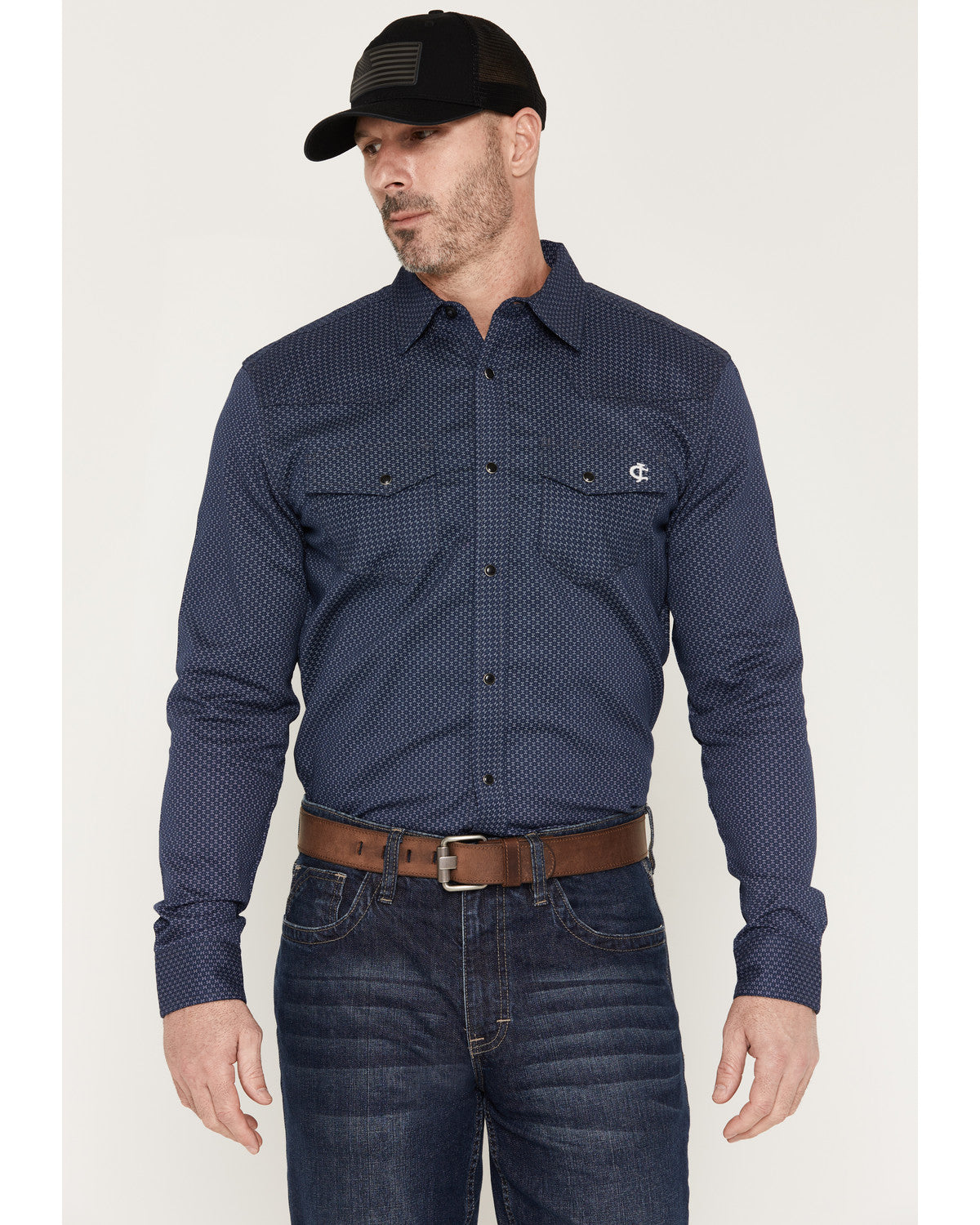 Men's FR Medora Print Long Sleeve Snap Stretch Western Work