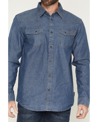 Men's FR Playa Ripstop Denim Long Sleeve Snap Work Shirt