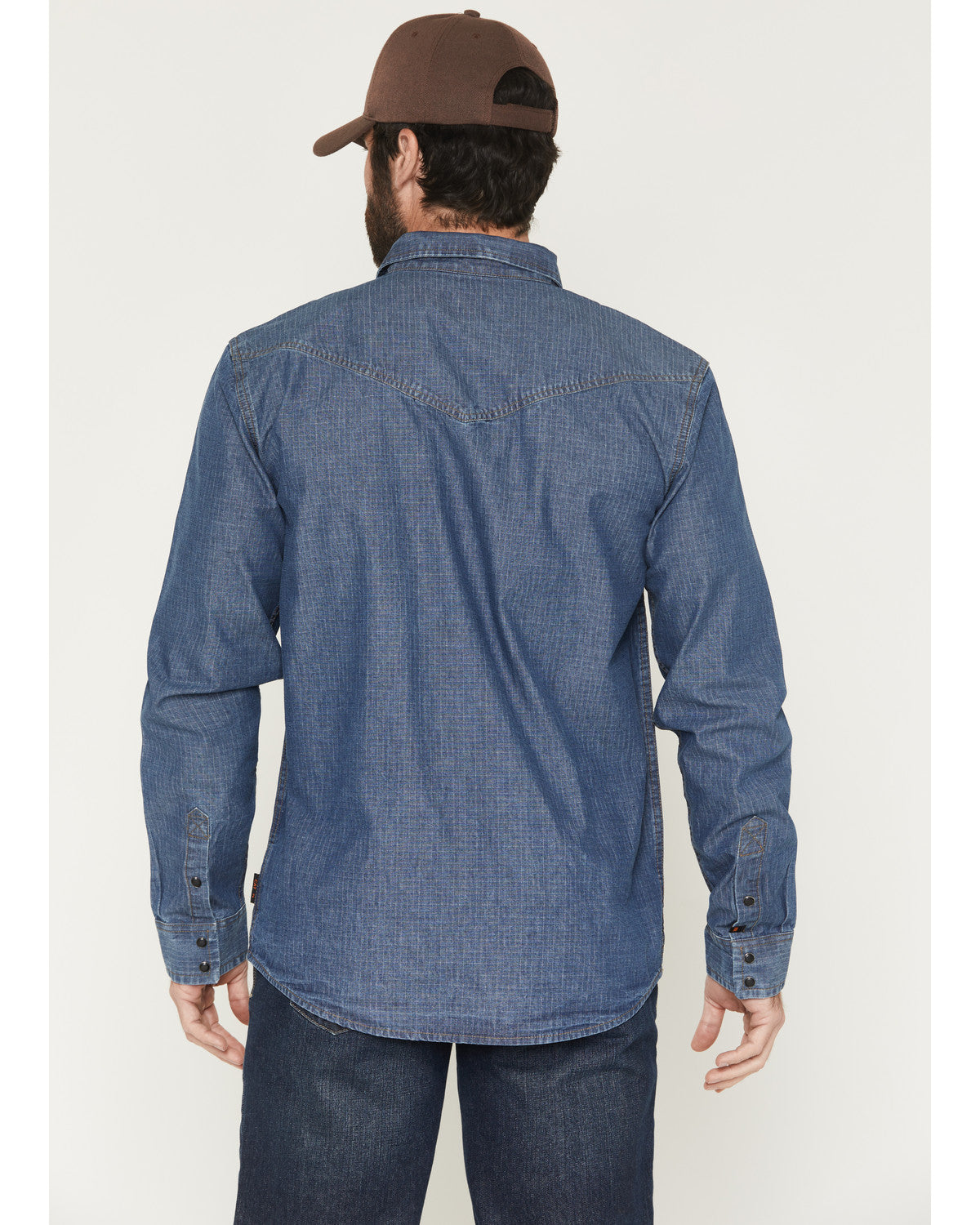 Men's FR Playa Ripstop Denim Long Sleeve Snap Work Shirt