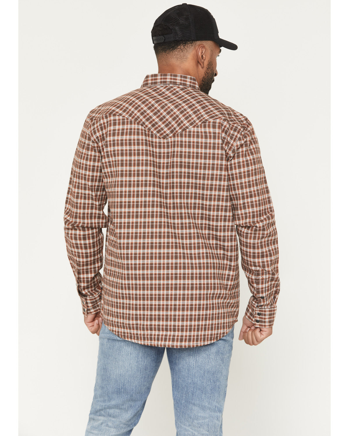 Men's FR Hondo Plaid Print Long Sleeve Snap Stretch Work Sh