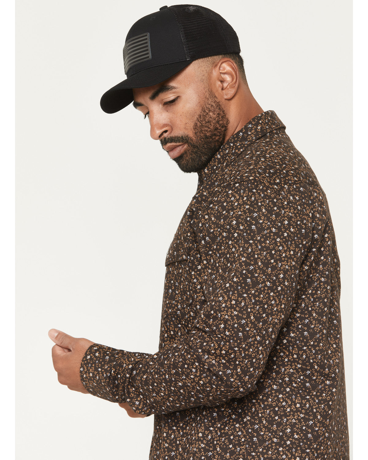 Men's FR Milkweed Printed Long Sleeve Stretch Work Shirt
