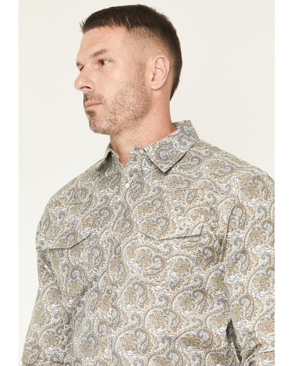 Men's FR Paisley Print Long Sleeve Snap Work Shirt