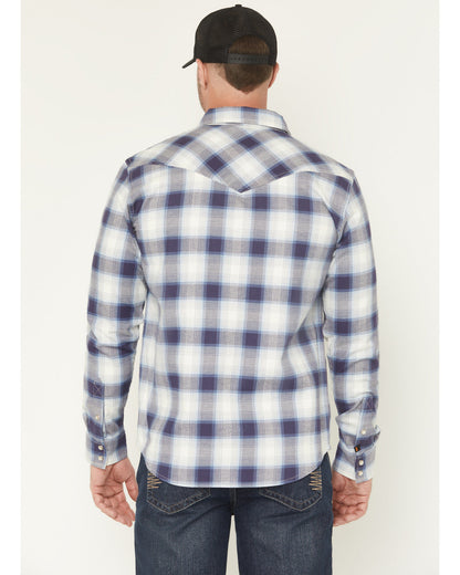 Men's FR Tex Plaid Print Long Sleeve Snap Work Shirt