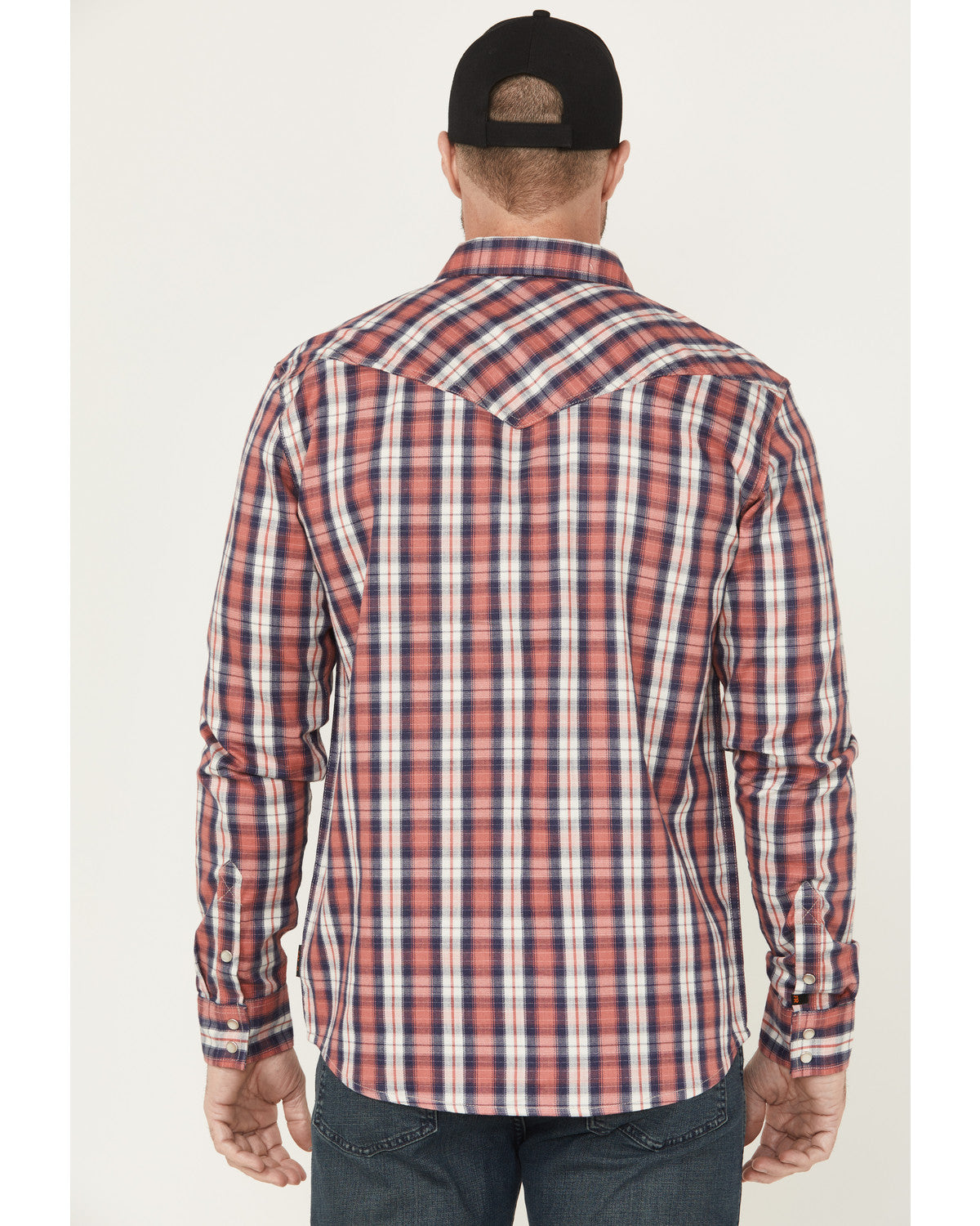 Men's FR Plaid Print Long Sleeve Snap Work Shirt