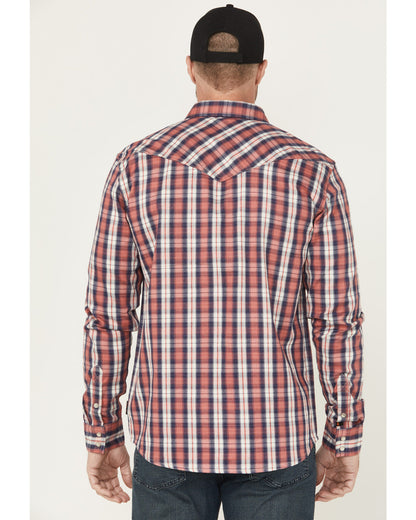Men's FR Plaid Print Long Sleeve Snap Work Shirt