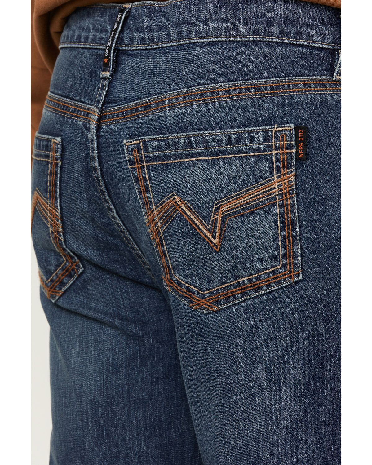 Men's FR Medium Wash Rigid Slim Bootcut Work Jeans