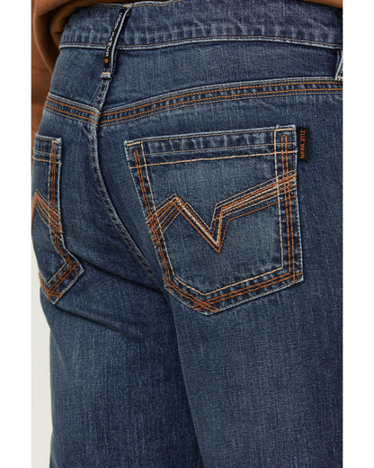 Men's FR Medium Wash Rigid Slim Bootcut Work Jeans