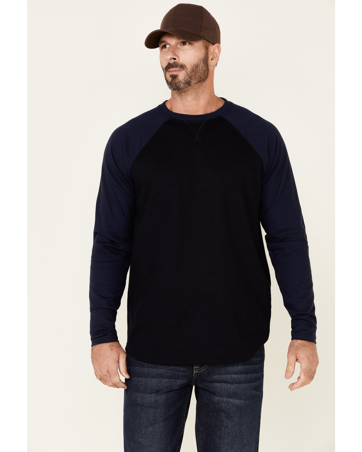 Men's FR Blocked Baseball Long Sleeve Work Shirt