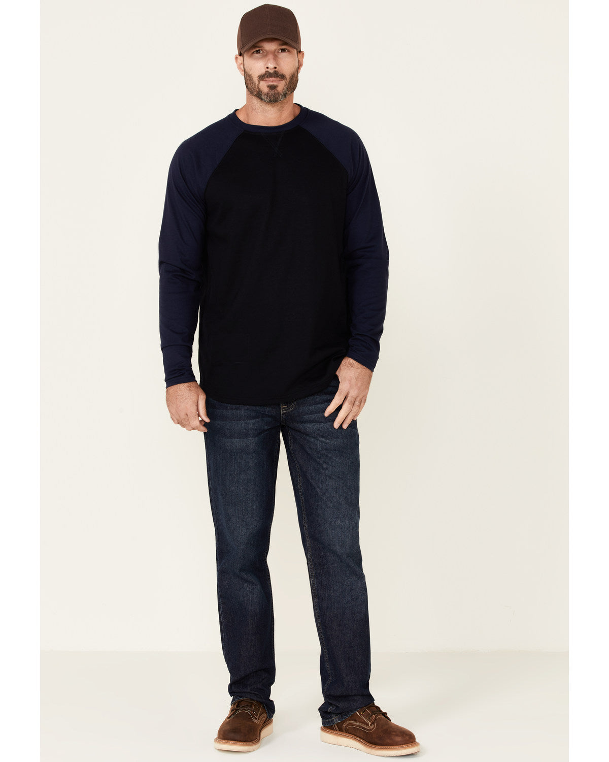 Men's FR Blocked Baseball Long Sleeve Work Shirt
