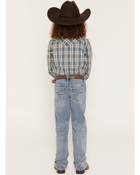 Boys' Kansas Light Wash Slim Bootcut Stretch Denim Jeans