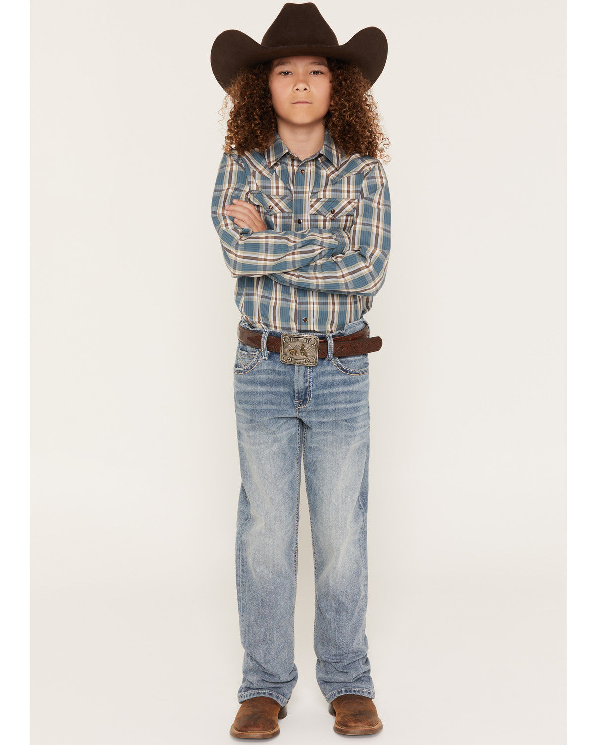 Boys' Kansas Light Wash Slim Bootcut Stretch Denim Jeans