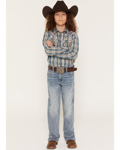 Boys' Kansas Light Wash Slim Bootcut Stretch Denim Jeans