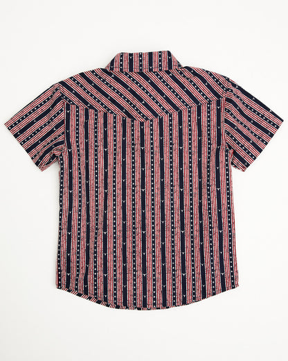 Toddler Boys' Steer Head Stars & Stripes Short Sleeve Snap