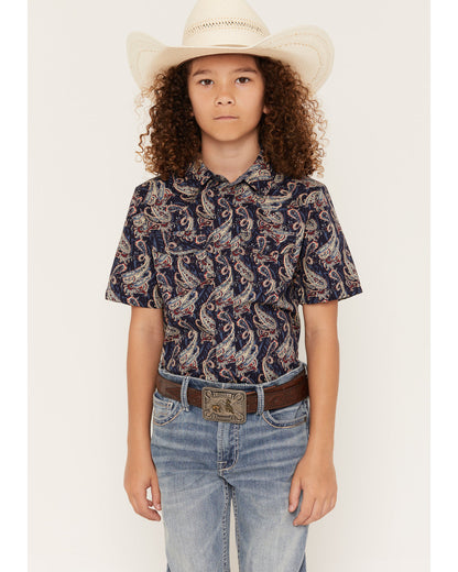 Boys' Easy Livin Paisley Print Short Sleeve Snap Western Sh