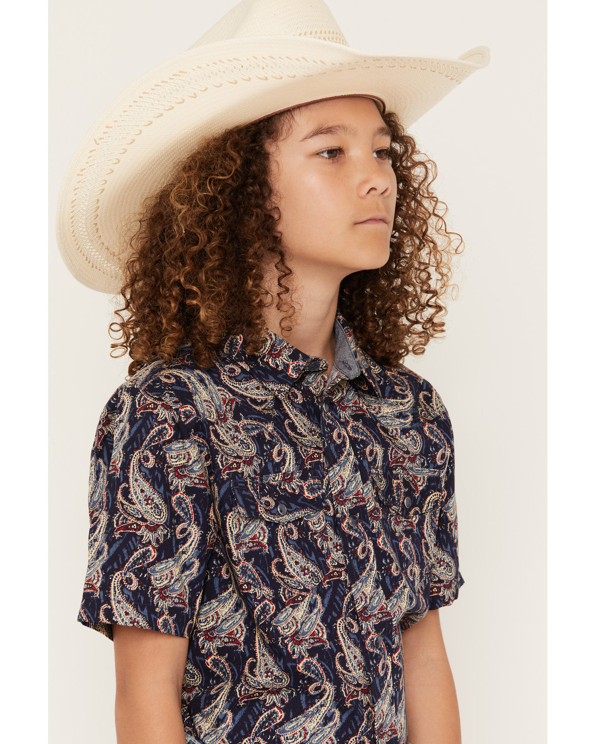 Boys' Easy Livin Paisley Print Short Sleeve Snap Western Sh