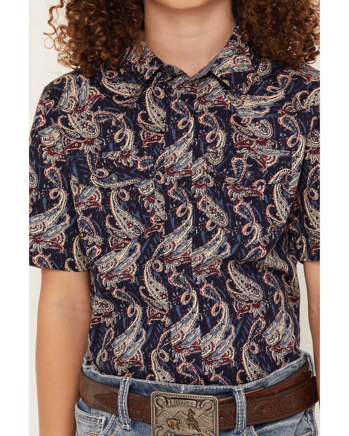 Boys' Easy Livin Paisley Print Short Sleeve Snap Western Sh