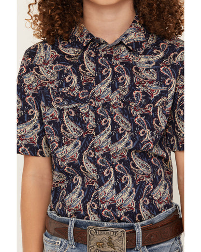 Boys' Easy Livin Paisley Print Short Sleeve Snap Western Sh