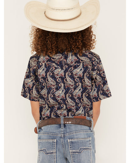 Boys' Easy Livin Paisley Print Short Sleeve Snap Western Sh