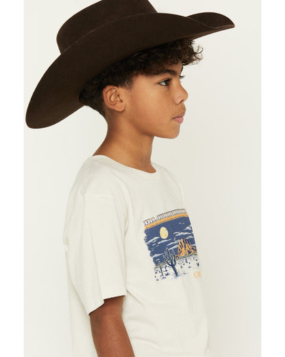 Boys' Moonlit Scenic Print Short Sleeve Graphic T-Shirt