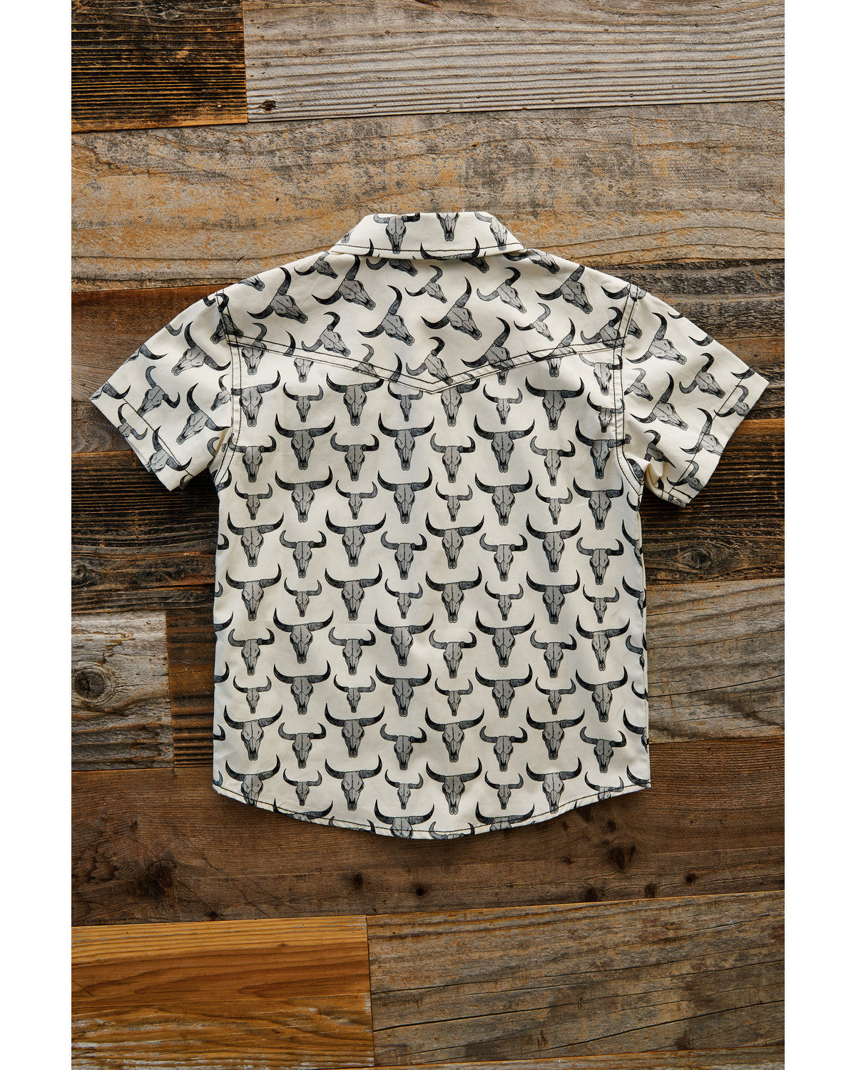 Toddler Boys' Toro Steerhead Print Short Sleeve Snap Wester