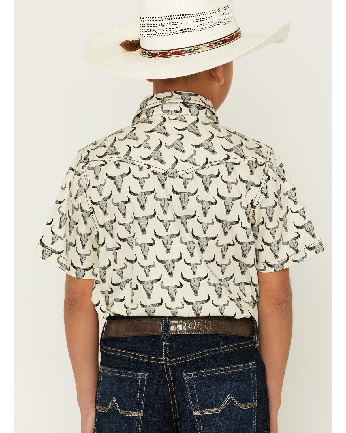 Boys' Toro Steerhead Print Short Sleeve Snap Western Shirt