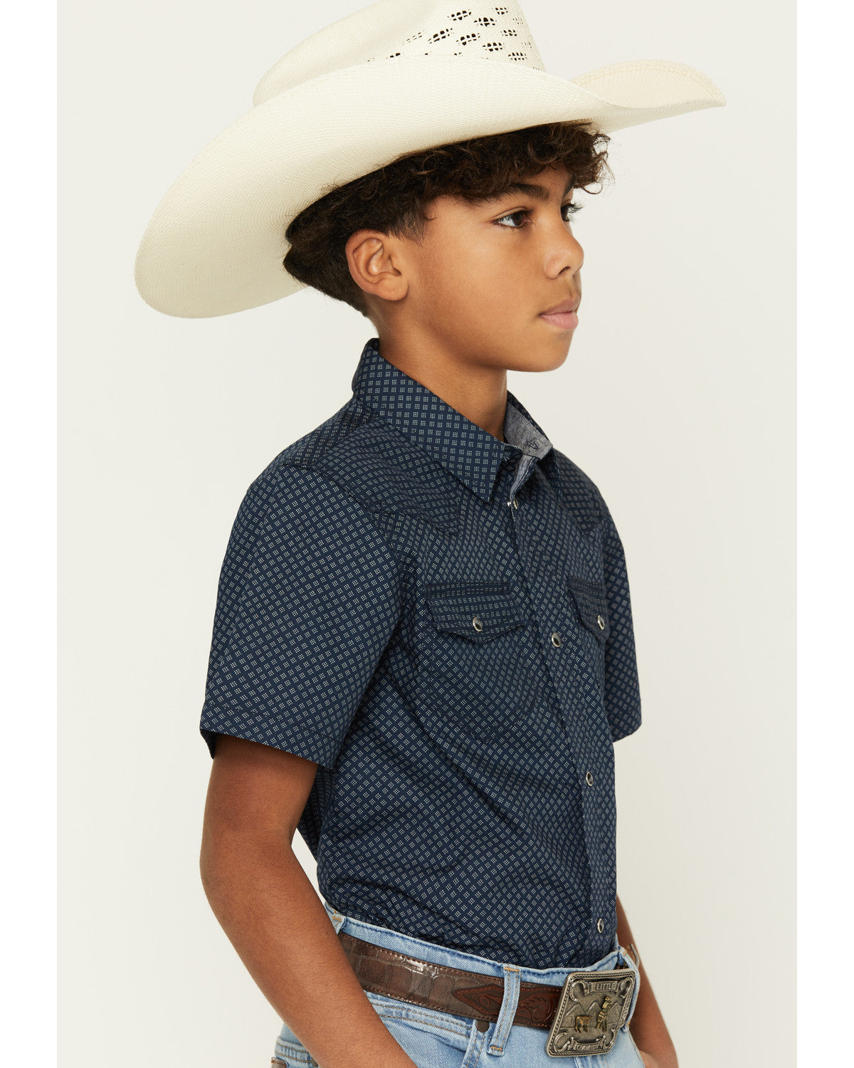 Boys' Tripp Geo Print Short Sleeve Snap Western Shirt