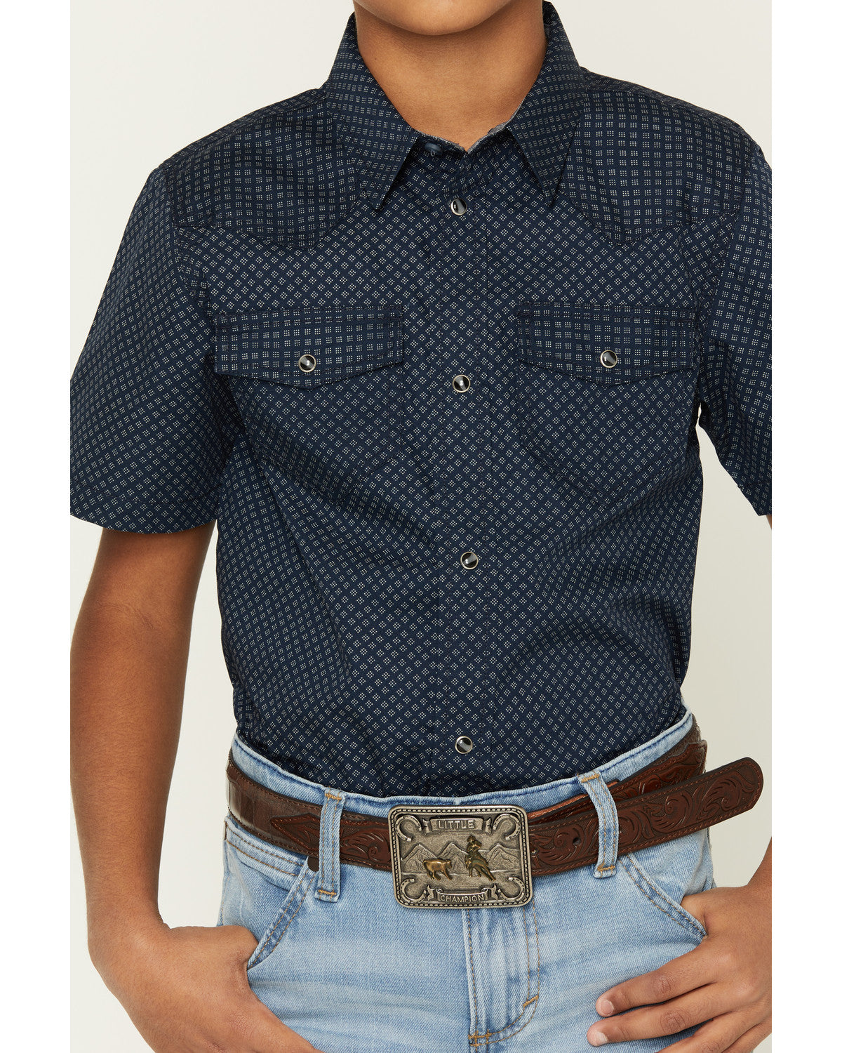 Boys' Tripp Geo Print Short Sleeve Snap Western Shirt
