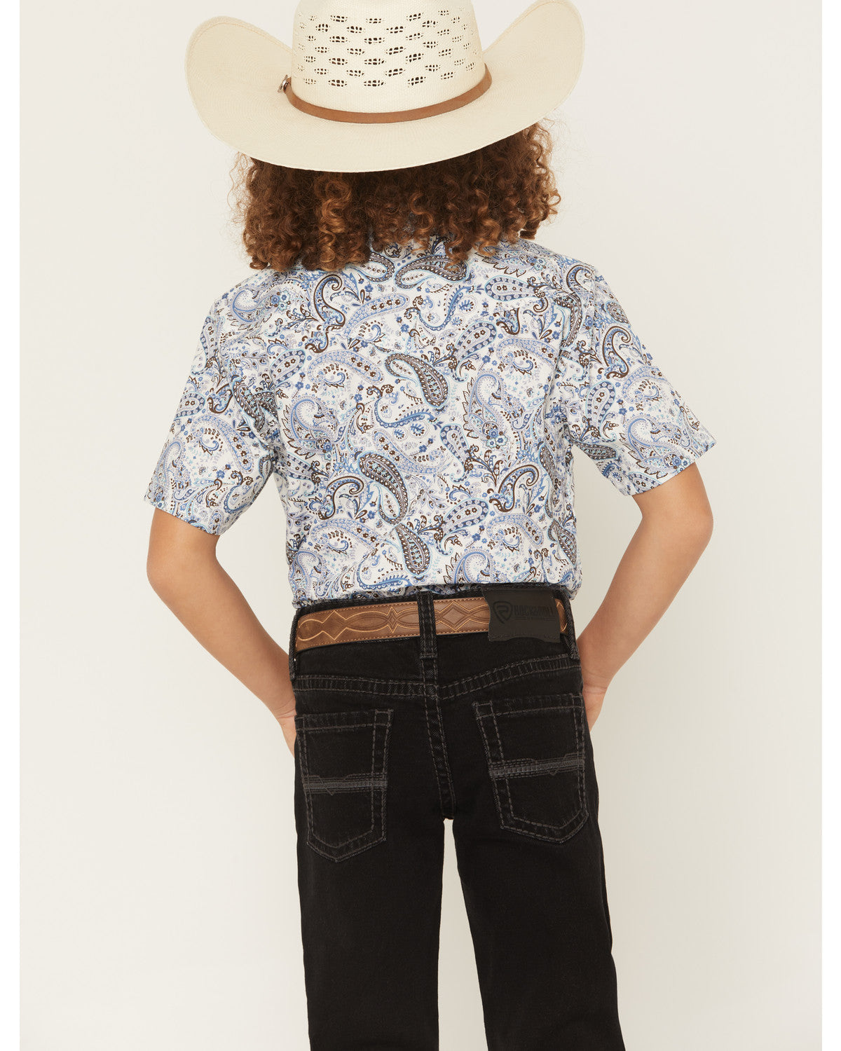Boys' Ryder Paisley Print Short Sleeve Snap Western Shirt
