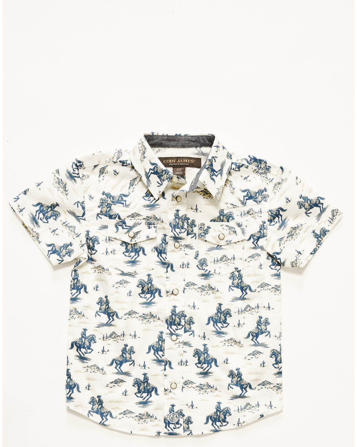 Toddler Boys' Amos Western Print Short Sleeve Snap Western