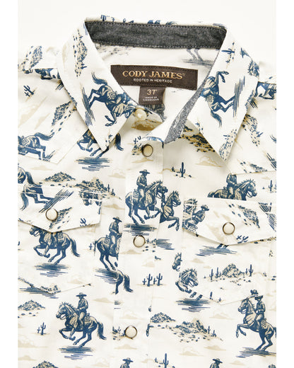 Toddler Boys' Amos Western Print Short Sleeve Snap Western