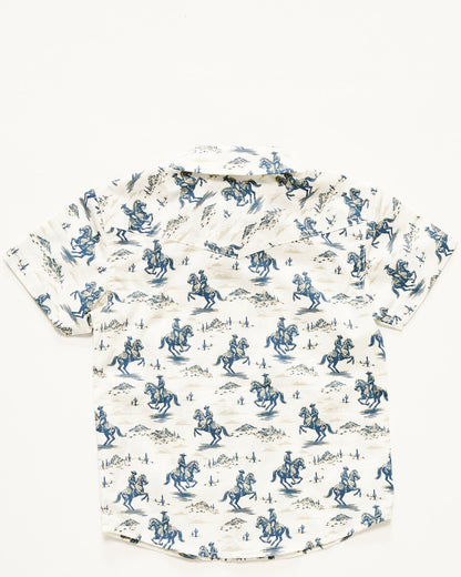 Toddler Boys' Amos Western Print Short Sleeve Snap Western