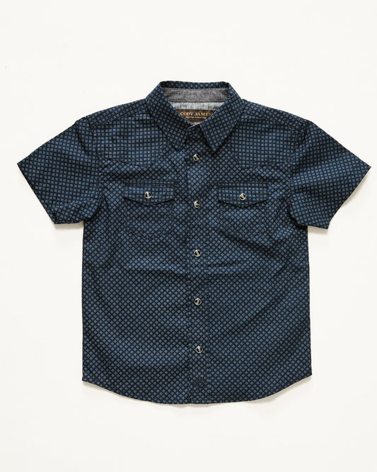 Toddler Boys' Tripp Geo Print Short Sleeve Snap Western Shi