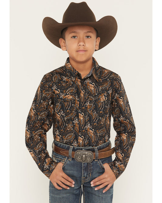 Men's Canyon Rider Paisley Print Long Sleeve Snap Western S