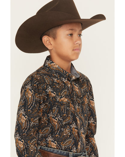 Men's Canyon Rider Paisley Print Long Sleeve Snap Western S