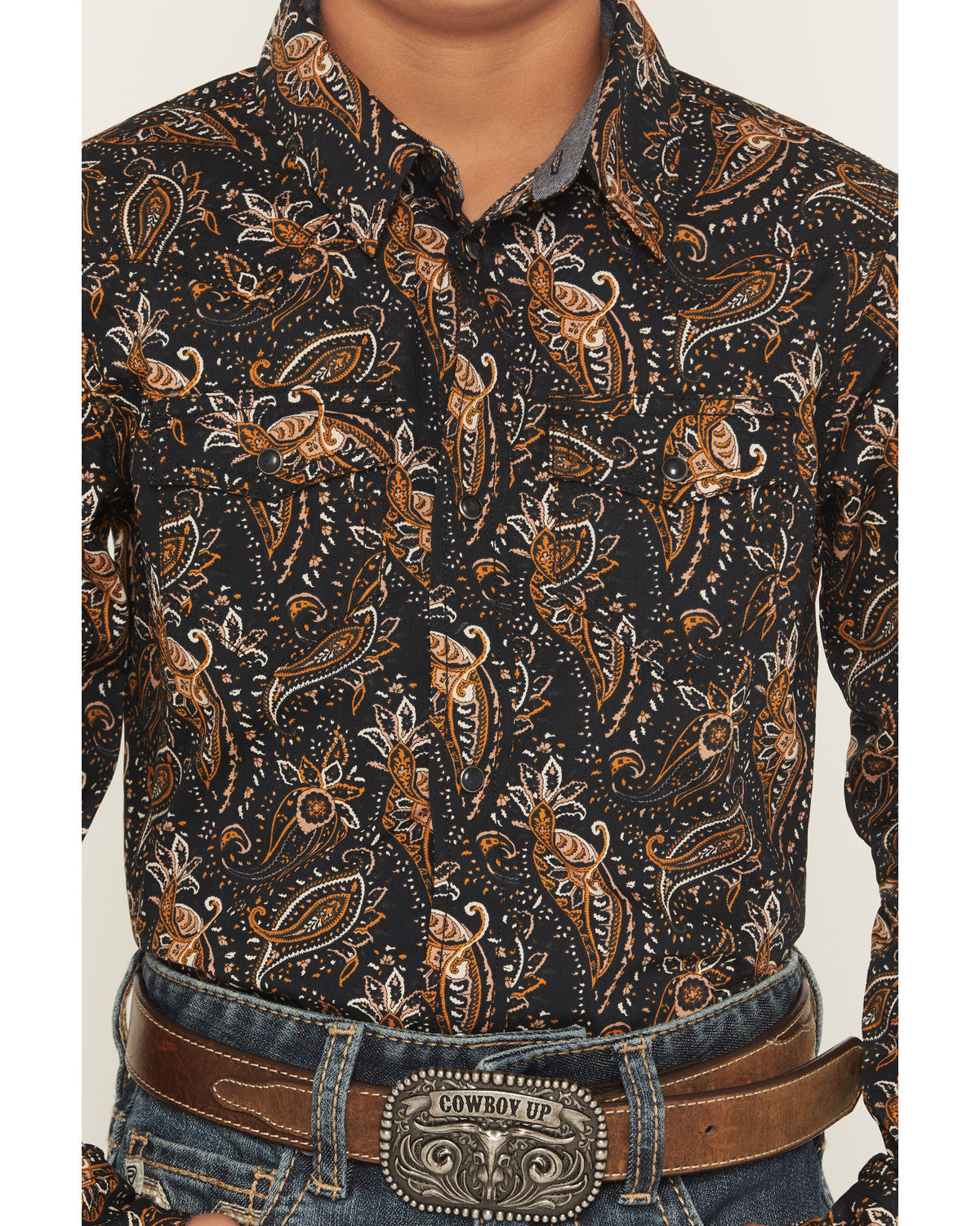 Men's Canyon Rider Paisley Print Long Sleeve Snap Western S