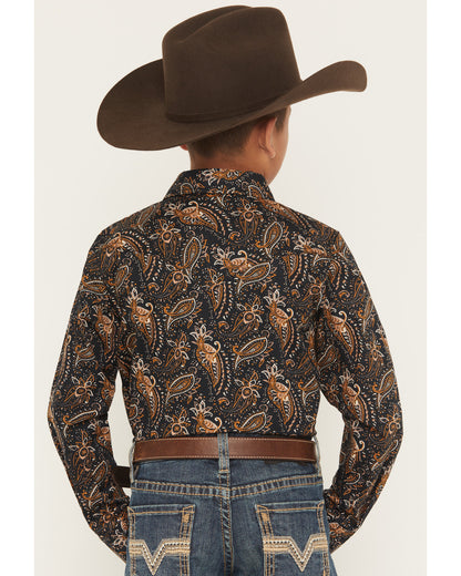 Men's Canyon Rider Paisley Print Long Sleeve Snap Western S