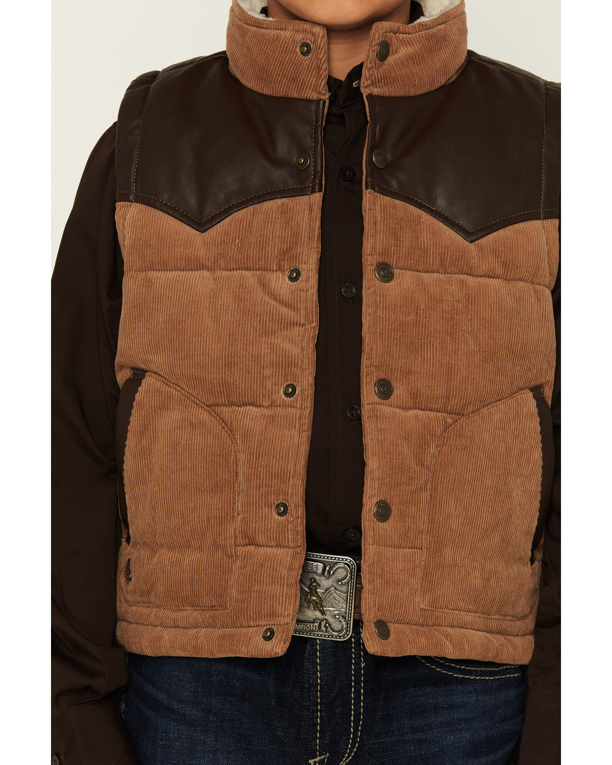 Boys' Lonoke Corduroy Faux Leather Vest